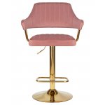 Стул барный DOBRIN CHARLY GOLD, розовый велюр (MJ9-32)