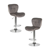 Набор 2 шт Стул барный DOBRIN BARNY, серый велюр (MJ9-75)