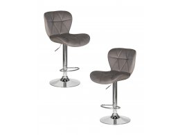 Набор 2 шт Стул барный DOBRIN BARNY, серый велюр (MJ9-75)