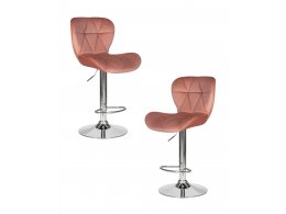 Набор 2 шт Стул барный DOBRIN BARNY, пудрово-розовый велюр (MJ9-32)