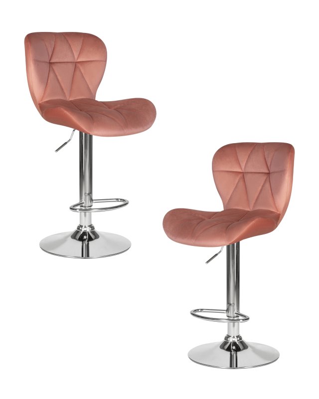 Набор 2 шт Стул барный DOBRIN BARNY, пудрово-розовый велюр (MJ9-32)