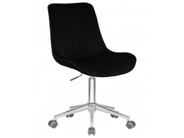 Кресло офисное DOBRIN DORA, чёрный велюр (1922-21), хромированная сталь
