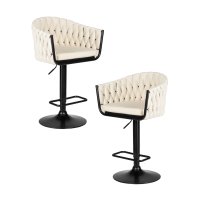 Набор 2 шт Стул барный DOBRIN LEON, кремовая ткань (LAR 275-33)