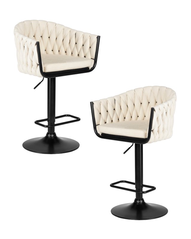 Набор 2 шт Стул барный DOBRIN LEON, кремовая ткань (LAR 275-33)