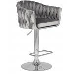 Стул барный DOBRIN MARCEL, серый велюр (MJ9-75)