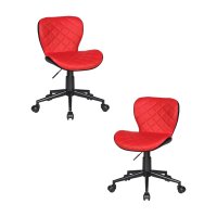 Набор 2 шт Офисное кресло для персонала DOBRIN RORY, красно-чёрный