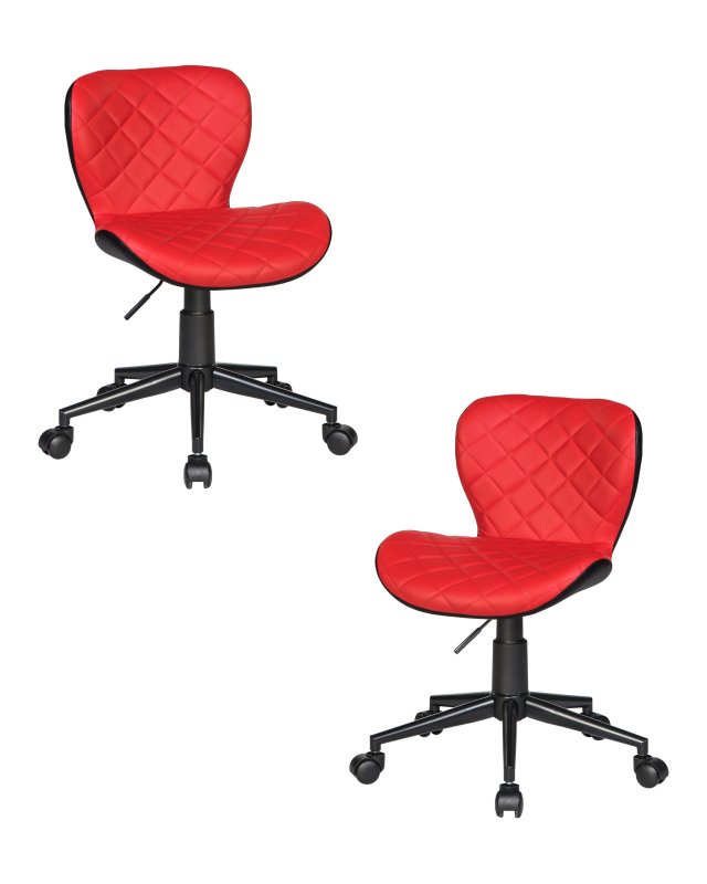 Набор 2 шт Офисное кресло для персонала DOBRIN RORY, красно-чёрный