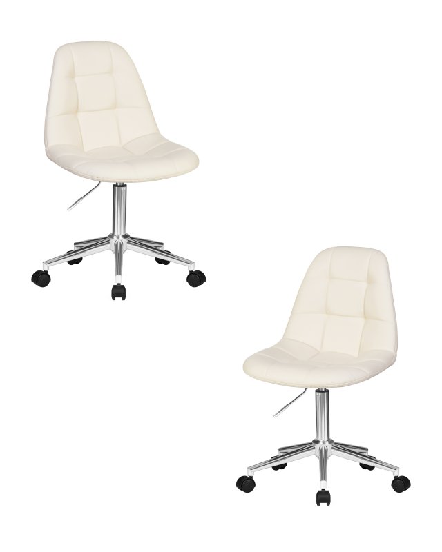 Набор 2 шт Офисное кресло для персонала DOBRIN MONTY, кремовый