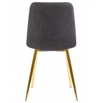 Стул обеденный DOBRIN ALEX, золотые ножки, серая антрацитовая винтажная экокожа (RU-08)