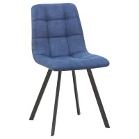 Стул обеденный DOBRIN ALEX SQUARE, черные матовые ножки, синяя ткань (UF860-14B)