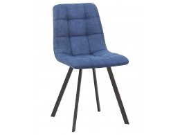 Стул обеденный DOBRIN ALEX SQUARE, черные матовые ножки, синяя ткань (UF860-14B)