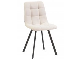 Стул обеденный DOBRIN ALEX SQUARE, черные матовые ножки, кремовая ткань (UF860-01B)