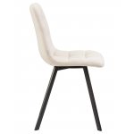 Стул обеденный DOBRIN ALEX SQUARE, черные матовые ножки, кремовая ткань (UF860-01B)