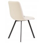 Стул обеденный DOBRIN ALEX SQUARE, черные матовые ножки, кремовая ткань (UF860-01B)