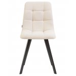 Стул обеденный DOBRIN ALEX SQUARE, черные матовые ножки, кремовая ткань (UF860-01B)