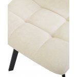 Стул обеденный DOBRIN ALEX SQUARE, черные матовые ножки, кремовая ткань (UF860-01B)