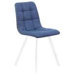 Стул обеденный DOBRIN ALEX SQUARE, белые ножки, синяя ткань (UF860-14B)