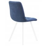 Стул обеденный DOBRIN ALEX SQUARE, белые ножки, синяя ткань (UF860-14B)
