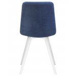 Стул обеденный DOBRIN ALEX SQUARE, белые ножки, синяя ткань (UF860-14B)