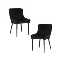 Набор 2 шт Стул обеденный DOBRIN RICHARD, черные матовые ножки, черный велюр (V108-77)