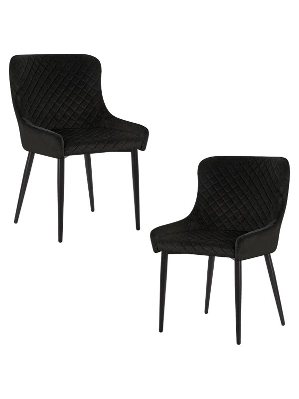 Набор 2 шт Стул обеденный DOBRIN RICHARD, черные матовые ножки, черный велюр (V108-77)