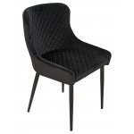 Набор 2 шт Стул обеденный DOBRIN RICHARD, черные матовые ножки, черный велюр (V108-77)