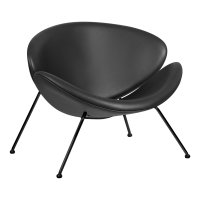 Кресло дизайнерское DOBRIN EMILY, черный винил YP16, черное основания