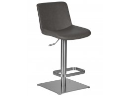 Стул барный DOBRIN ALDO, серый PU YP4, основание из нержавеющей стали