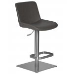 Стул барный DOBRIN ALDO, серый PU YP4, основание из нержавеющей стали