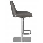 Стул барный DOBRIN ALDO, серый PU YP4, основание из нержавеющей стали