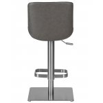 Стул барный DOBRIN ALDO, серый PU YP4, основание из нержавеющей стали