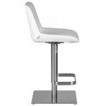 Стул барный DOBRIN ALDO, белый PU P23, основание из нержавеющей стали