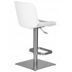 Стул барный DOBRIN ALDO, белый PU P23, основание из нержавеющей стали