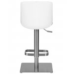 Стул барный DOBRIN ALDO, белый PU P23, основание из нержавеющей стали