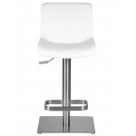 Стул барный DOBRIN ALDO, белый PU P23, основание из нержавеющей стали