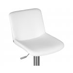 Стул барный DOBRIN ALDO, белый PU P23, основание из нержавеющей стали