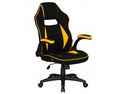 Кресло игровое DOBRIN RICK, черно-желтая ткань