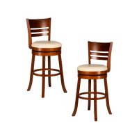 Набор 2 шт Вращающийся полубарный стул DOBRIN WILLIAM COUNTER, шоколад, кремовый