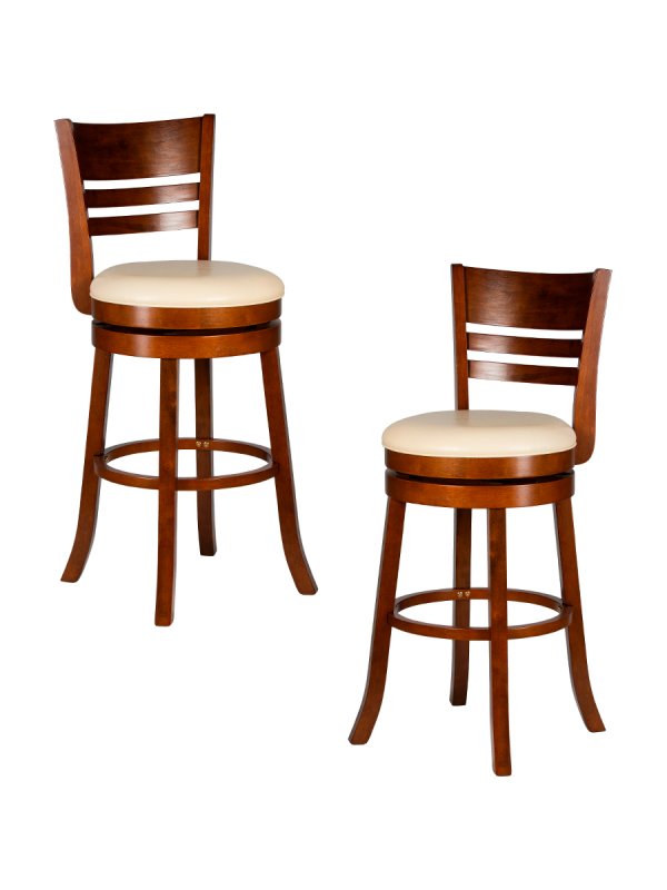 Набор 2 шт Вращающийся полубарный стул DOBRIN WILLIAM COUNTER, шоколад, кремовый