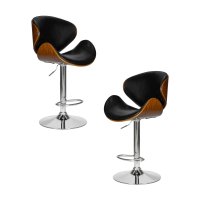 Набор 2 шт Стул барный DOBRIN JACK, цвет черный глянец PU ABD 002