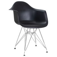 Стул обеденный DOBRIN DAW CHROME, ножки хром, цвет сиденья чёрный