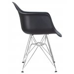 Стул обеденный DOBRIN DAW CHROME, ножки хром, цвет сиденья чёрный