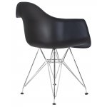 Стул обеденный DOBRIN DAW CHROME, ножки хром, цвет сиденья чёрный