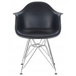 Стул обеденный DOBRIN DAW CHROME, ножки хром, цвет сиденья чёрный