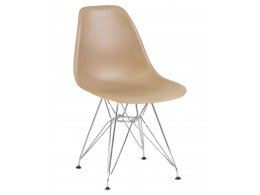 Стул обеденный DOBRIN DSR, ножки хром, цвет бежевый (GR-03)