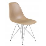 Стул обеденный DOBRIN DSR, ножки хром, цвет бежевый (GR-03)