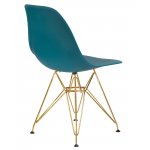 Стул обеденный DOBRIN DSR, ножки золотые, цвет морской волны (G-05)