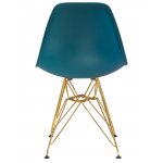 Стул обеденный DOBRIN DSR, ножки золотые, цвет морской волны (G-05)