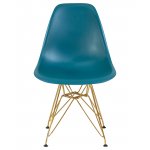 Стул обеденный DOBRIN DSR, ножки золотые, цвет морской волны (G-05)