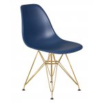 Стул обеденный DOBRIN DSR, ножки золотые, цвет тёмно-синий (BE-12)